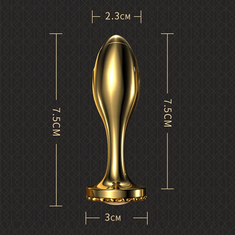 Pearl Rose Anal Plug Gold Stainless Steel