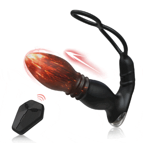 Double Lock Ring Sperm Prostate Massager Remote Control Anal Plug