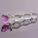Beautiful Heart Design 8.26 Inch Glass Dildo For Adult