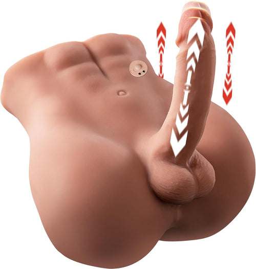 11.46Lb Realistic Male Torso Sex Doll With Thrusting Dildo & Anus