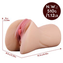 1.21LB Realistic Textured Vagina & Anus Pocket Pussy Blowjob Stroker