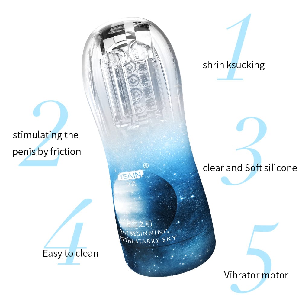 Ransparent Sucking Vibrating Male Masturbator Automatic Male Trainer
