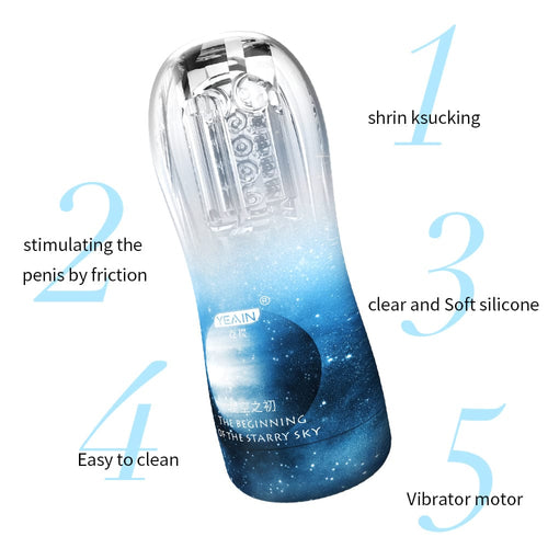 Ransparent Sucking Vibrating Male Masturbator Automatic Male Trainer