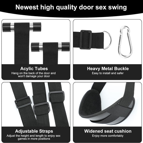 BDSM Sex Swing Bondage Slave Soft Plush Sex Slings with Adjustable Restraints for Couple
