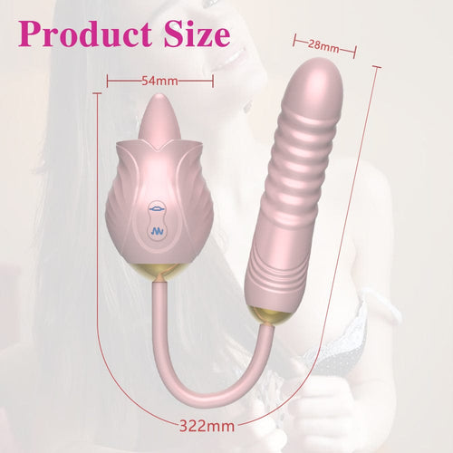 New Rose Toy Warming G-spot Tongue Licking Vibrator