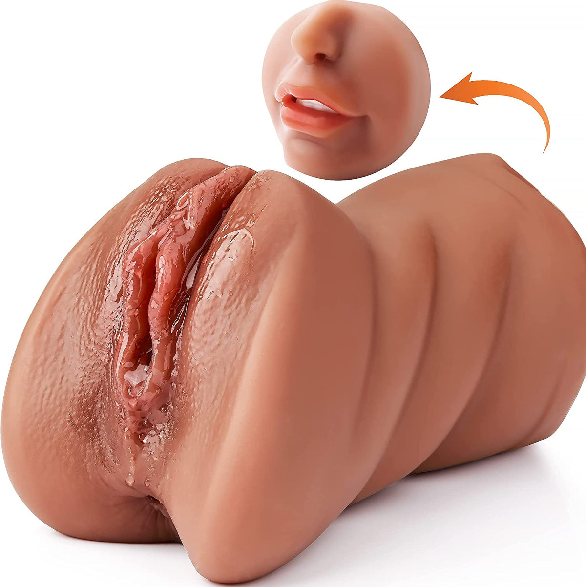 1.43Lb 3-in-1 Pocket Pussy Vagina and Tight Anus Deep Throat Oral Male Stroker