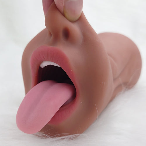 1.06Lb Pocket Pussy Realistic Mouth with 3D Teeth and Tongue male stroker