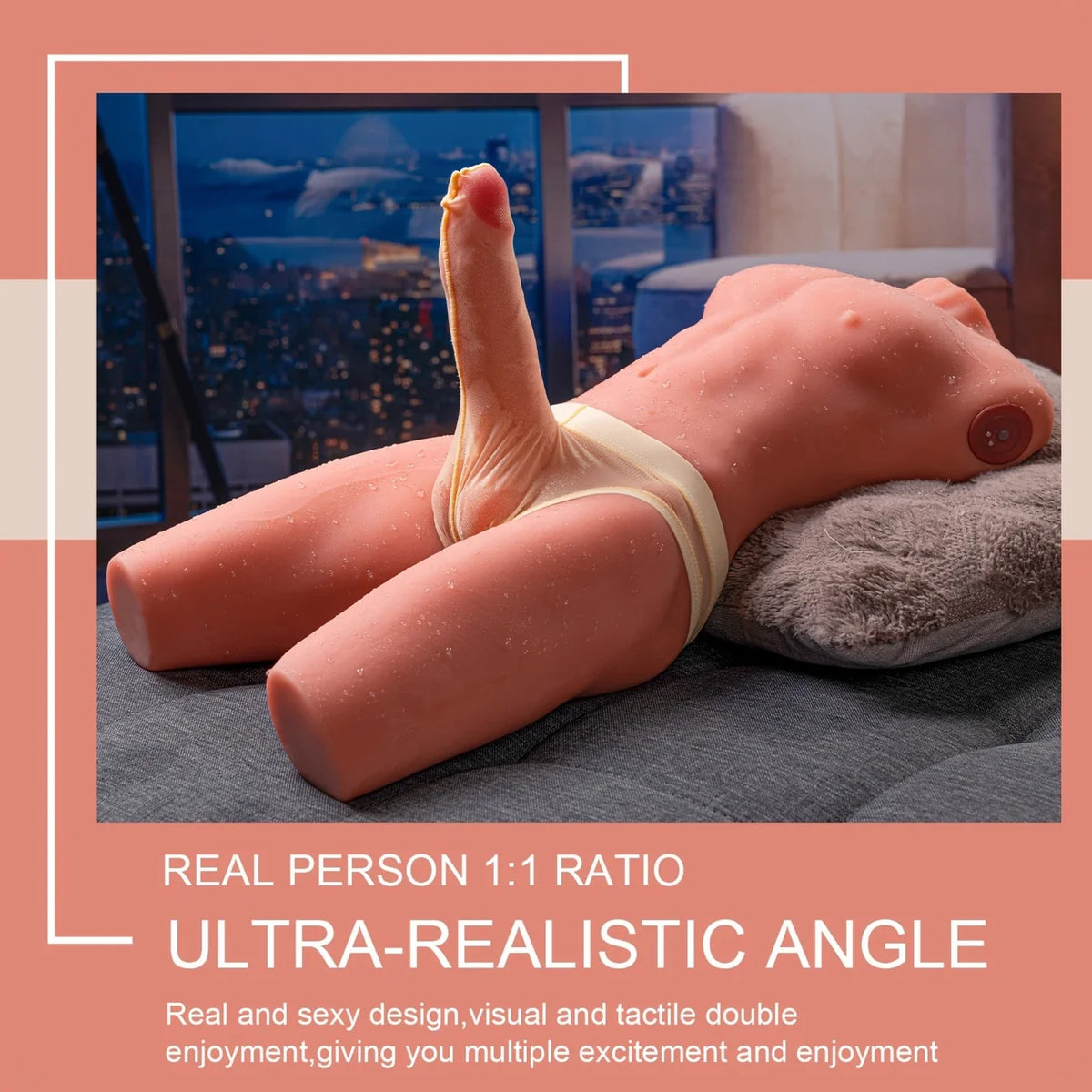 17.64Lb Male Sex Torso with Thrusting Realistic Dildo & Tight Anus