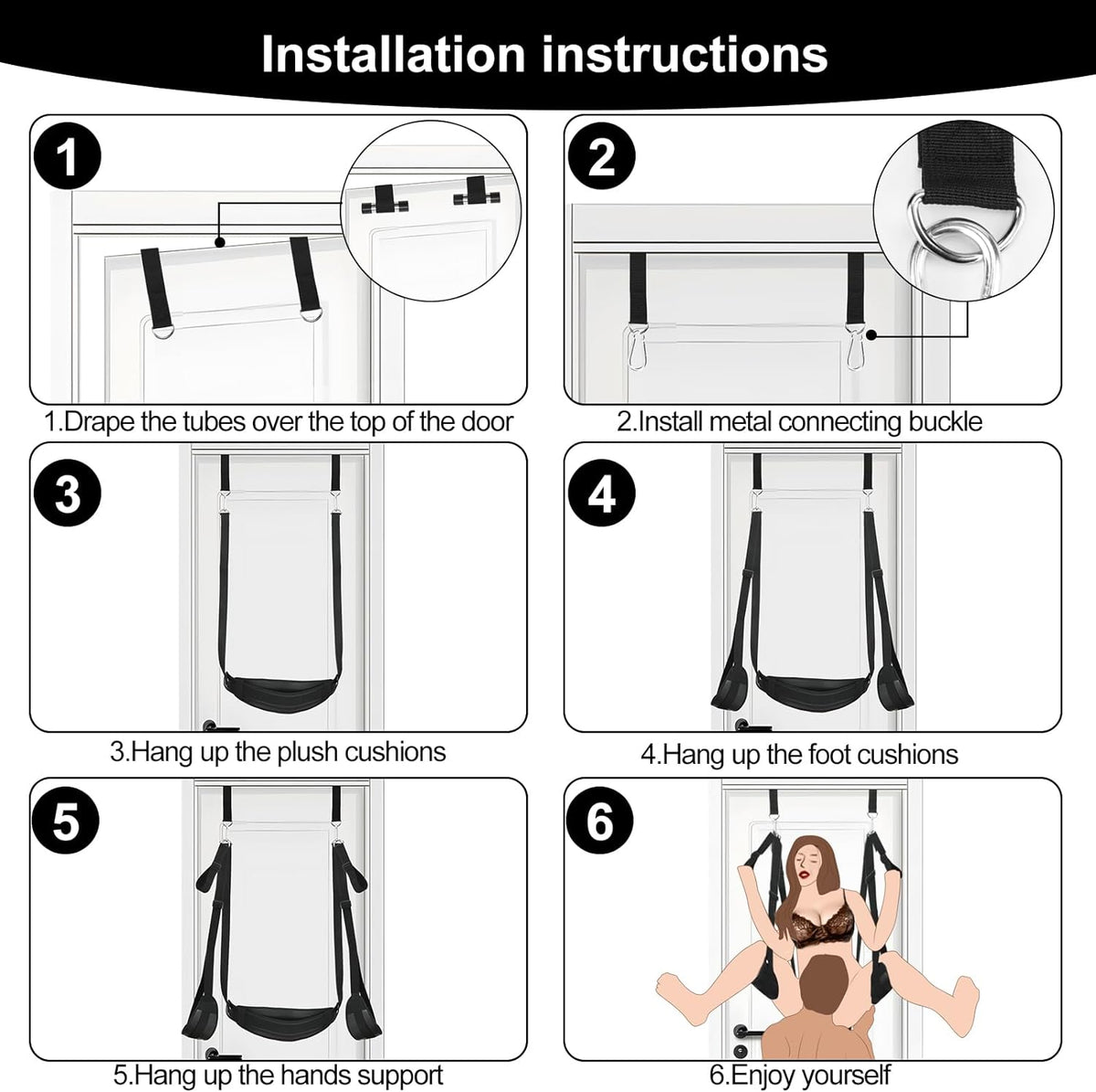 BDSM Sex Swing Bondage Slave Soft Plush Sex Slings with Adjustable Restraints for Couple