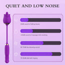 Purple Rose Toy Rotating Pearls Telescopic Tongue-licking Vibrator