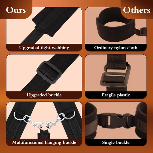 BDSM Kit Neck to Wrist Behind Back Collar Restraints Adjustable Set SM Play