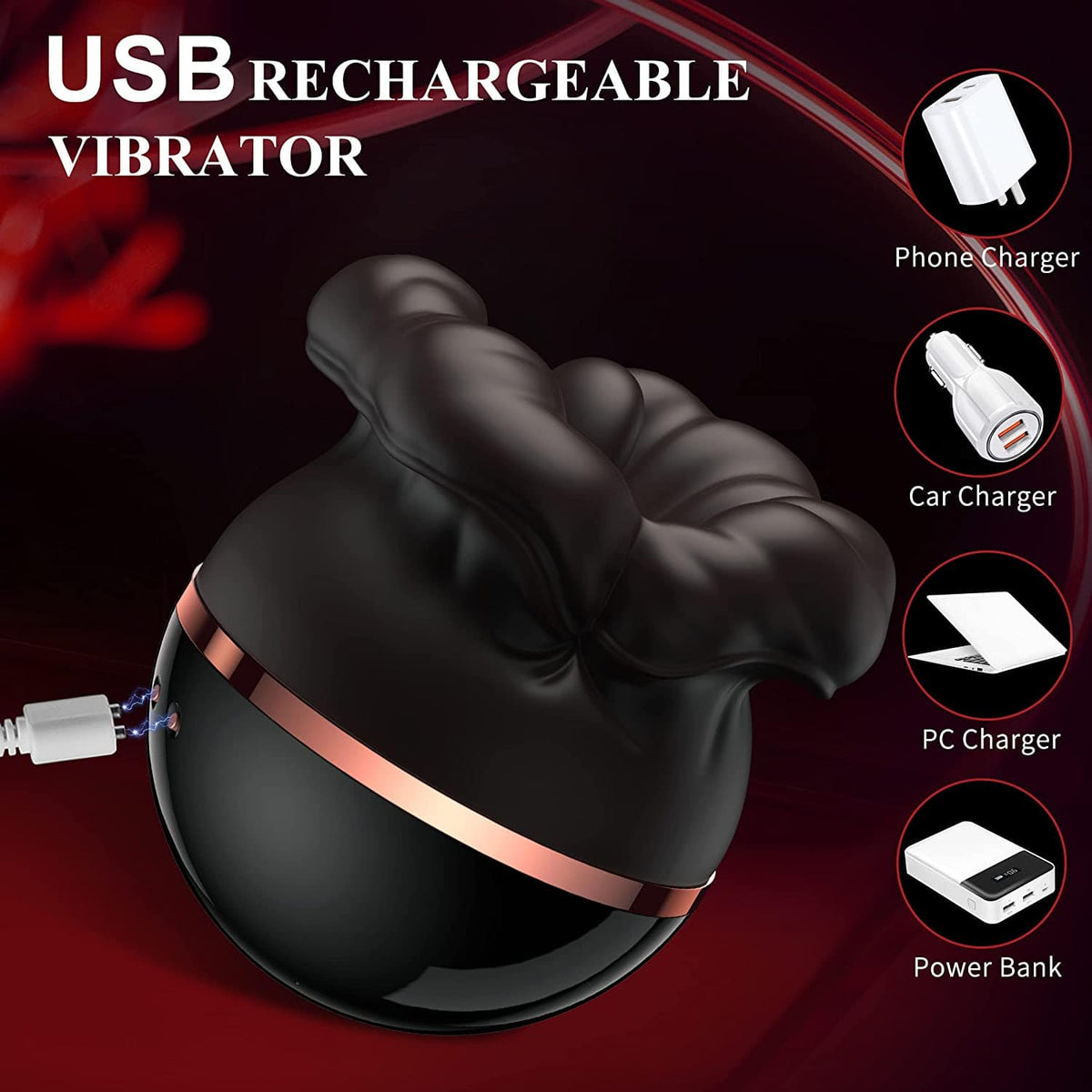Big-Mouth Tongue Sucking Female Masturbator Massager Rechargeable Vibrator