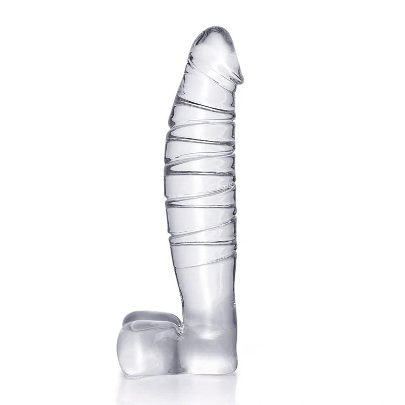 High Quality 7.9″ Heat Cold Proof Glass Dildo With Base