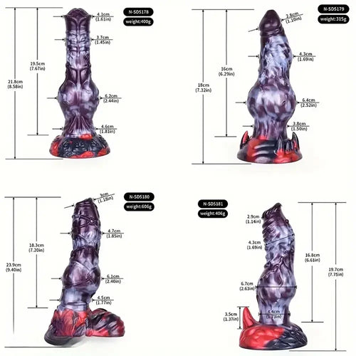 Multiple Silicone Monster Horse Big Animal Knot Dog Octopus Thick Dildo