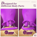 Rose Romeo - 3in1 Rose Sex Toy with 2 Suction Cups Adult Toys Female Clitoral Nipple Vibrators with 10 Licking Sucking Vibrating